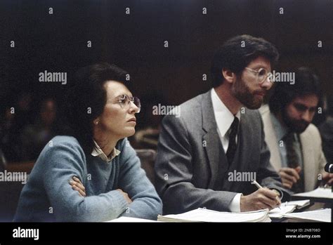 Billie Jean King is shown during her trial against Marilyn Barnett in ...