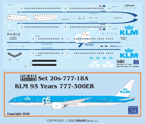 KLM 95 Years 777 300ER DRAW Decal