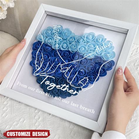 I Love You Forever And Always Personalized Couple Flower Shadow Box