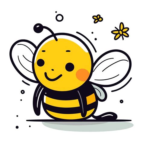 Premium Vector Cute Cartoon Bee Vector Illustration Isolated On White