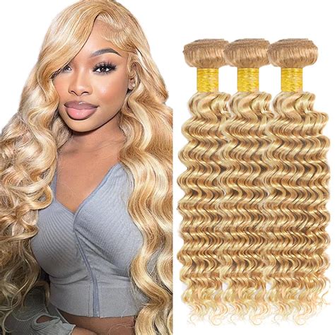 Amazon LadrXadr 613 Bundles Blonde Deep Wave Human Hair Bundles