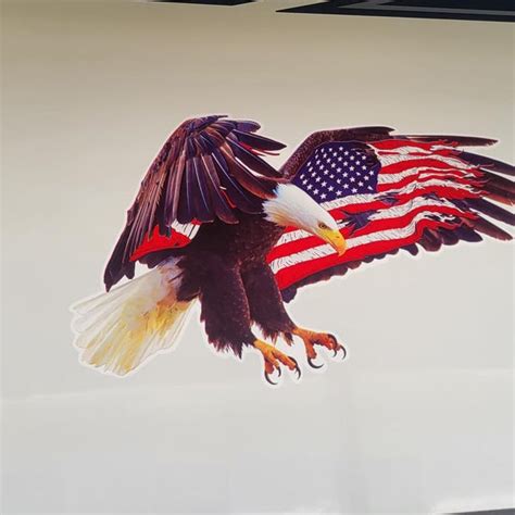 Screaming American Flag Bald Eagle Wings Black And White Decal Sticker