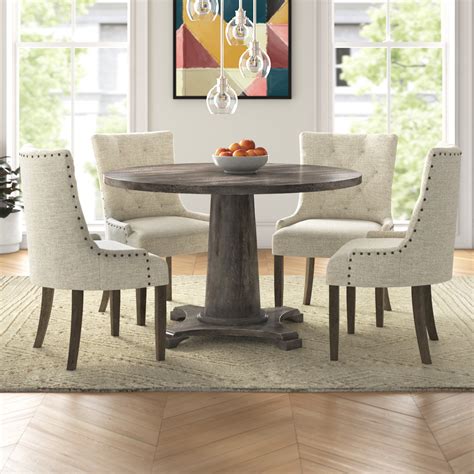 Laurel Foundry Modern Farmhouse Tannehill 5 Piece Pedestal Dining Set