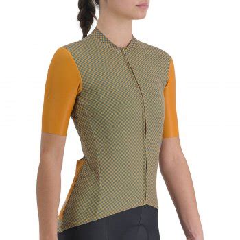 Sportful Checkmate Trikot Damen Dark Gold Berry Blue Bike