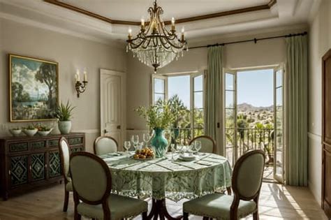 Zen Style Dining Room Interior With Vase And Dining Table And Plant And