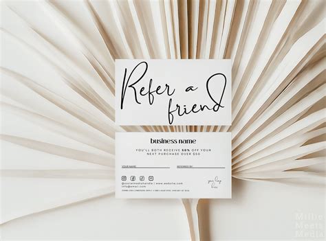 Refer A Friend Card Canva Template | Printable Customer Reward Card