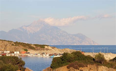 View Of Holy Mount Athos Chalkidiki Stock Photo Image Of Halkidiki