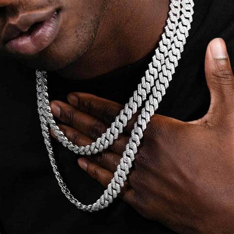 Krfy Cuban Links Chain für Männer 13MM Iced Out Miami Kubanische