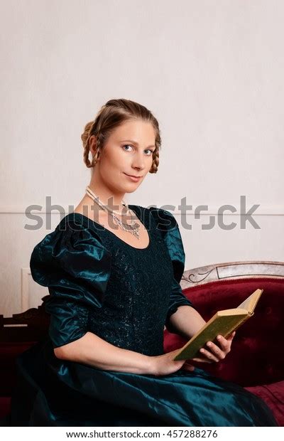 Portrait Victorian Woman Reading Book Stock Photo Shutterstock