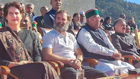 Rahul Priyanka By His Side Sukhu Takes Oath As Himachal Cm Amid Show Of Unity Latest News