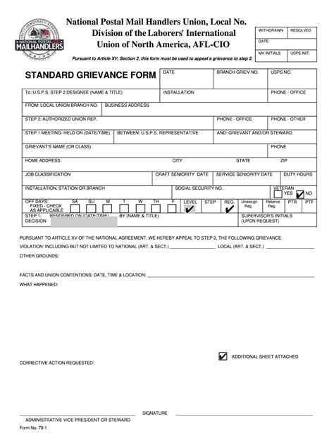 Step Grievance Worksheet