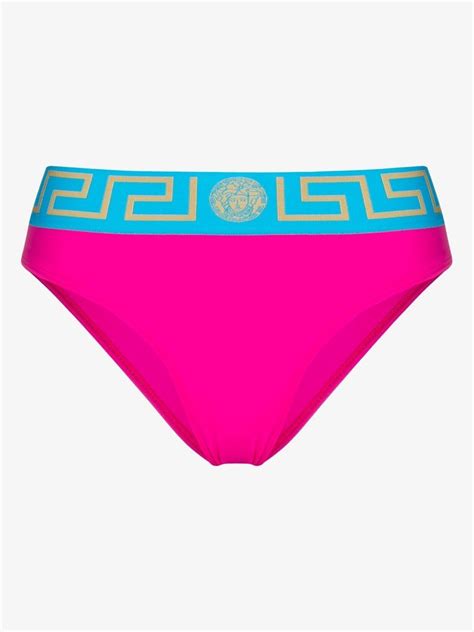 Versace Greca Border Bikini Bottoms Browns