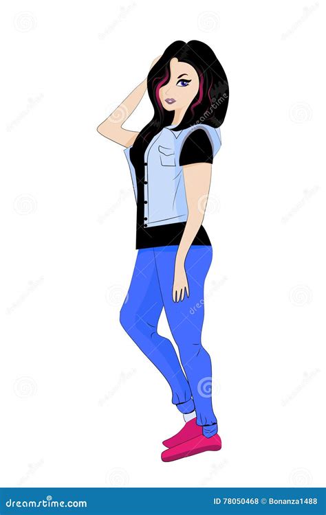 Muchacha De Moda Modelo Stock De Ilustración Ilustración De Poco