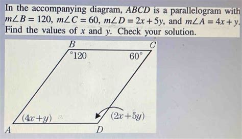 Solved In The Accompanying Diagram ABCD Is A Parallelogram With M B