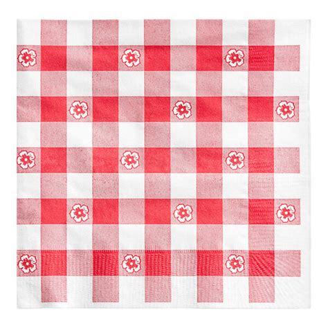 Choice Red Gingham 2 Ply Beverage Cocktail Napkin 1000 Case