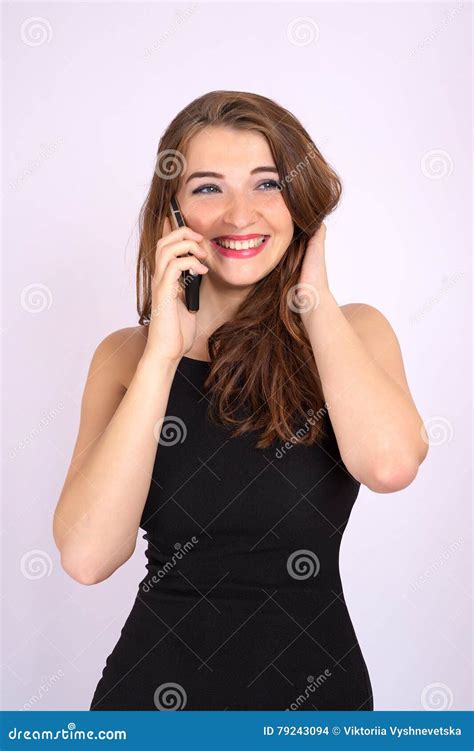 Beautiful Smiling Business Woman Have An Emotion Talking On The Phone