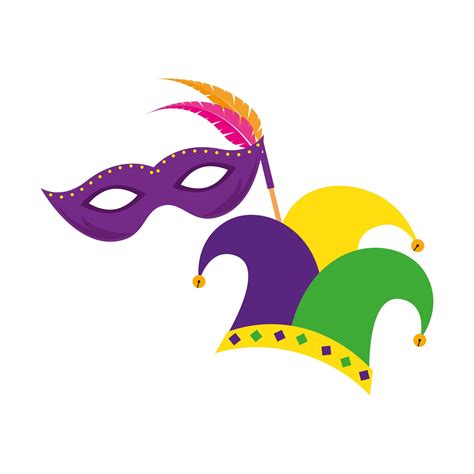 Isolated Mardi Gras Mask And Hat Vector Design 1932853 Vector Art At