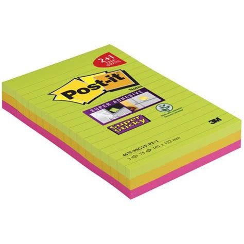 Post It Bloc Note Super Sticky Notes Lign X Mm