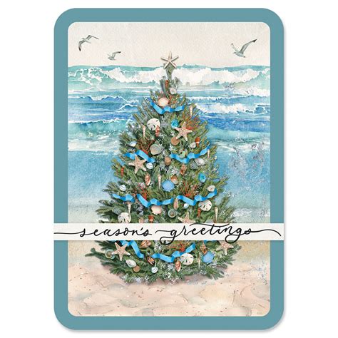 Beach Tree Christmas Cards - Personalized | Current Catalog