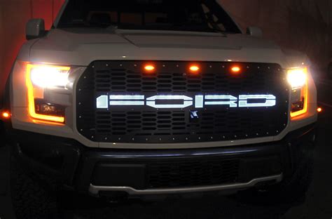 1 Piece Steel Grille For Ford Raptor Svt 2017 2020 Ford White Led X 300 Industries