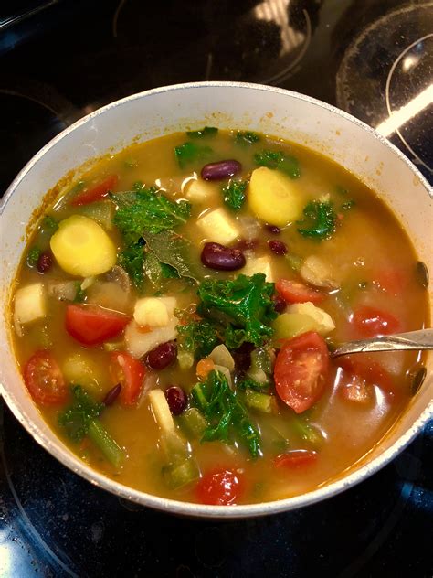 Chunky Vegetarian Vegetable Soup Fast And Easy Recipe Allrecipes