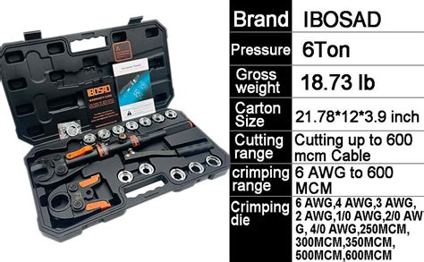 IBOSAD 2 In 1 Hydraulic Crimping Tool And Cutting Tool For Crimping 6