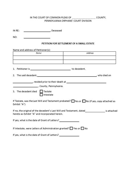 How To Use A Pennsylvania Small Estate Affidavit Form Affidavitform Net