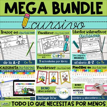 Mega Bundle Caligraf A Cursiva Escritura Cursiva Cursive