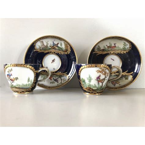 Antica Coppia Tazza Caffe E Piattino Porcellana Meissen Tasse D Jeuner