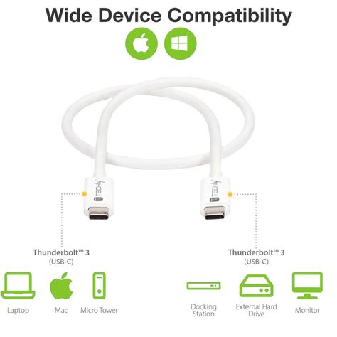 Techly USB4 Gen2 USB C EPR Cable 20G 240W Certified 2m White White