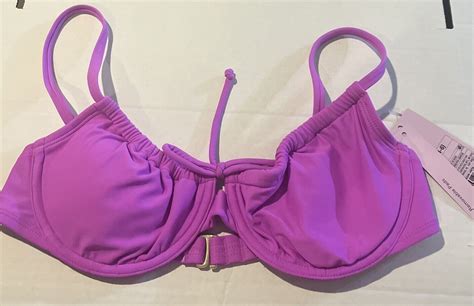 Wild Fable Women S Shirred Underwire Bikini Top Purple Size Small