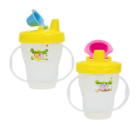 Wholesale Two Handle Sippy Cups 7 Oz Blue And Pink