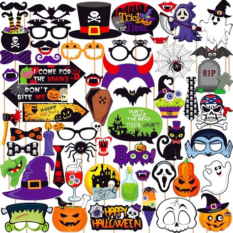 Katchon Halloween Photo Booth Props Large Pack Of 56 Hocus Pocus Halloween