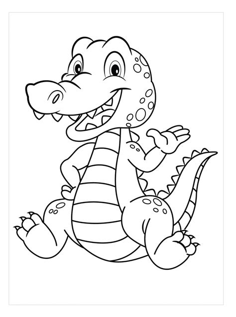 Crocodilo E Menino De Desenho Animado Para Colorir Imprimir E Desenhar