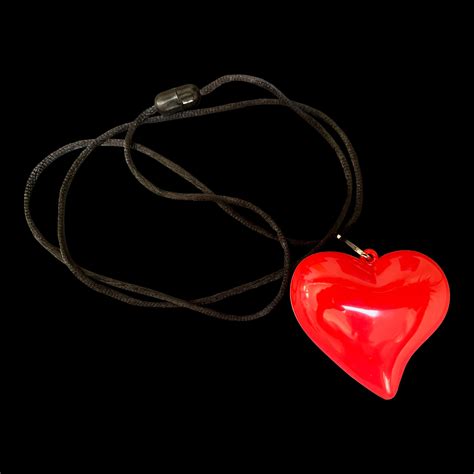 Led Flashing Heart Necklace Red Glowtopia