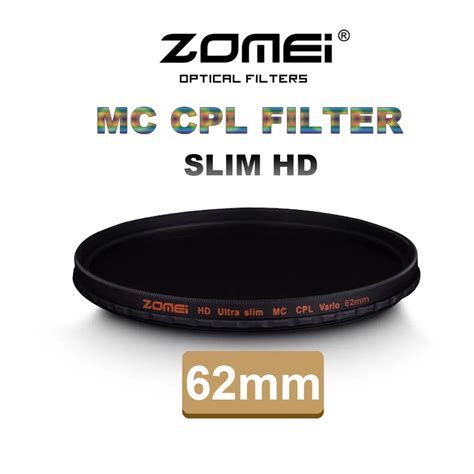 Zomei 62mm CPL Polarizer Filter Slim Pro HD 18 Layer MC Circular