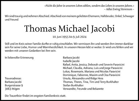 Thomas Michael Jacobi Hommages