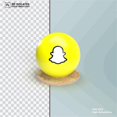 O Snapchat D Renderiza O Cone De M Dia Social Moderno Psd Premium