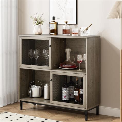 Latitude Run Farmhouse Kitchen Buffet Storage Cabinet With Sliding