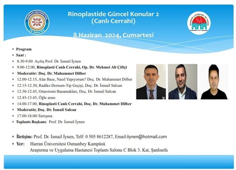 Fakültemiz Kulak Burun Boğaz Hastalıkları Ana Bilim Dalı Rinoplastide