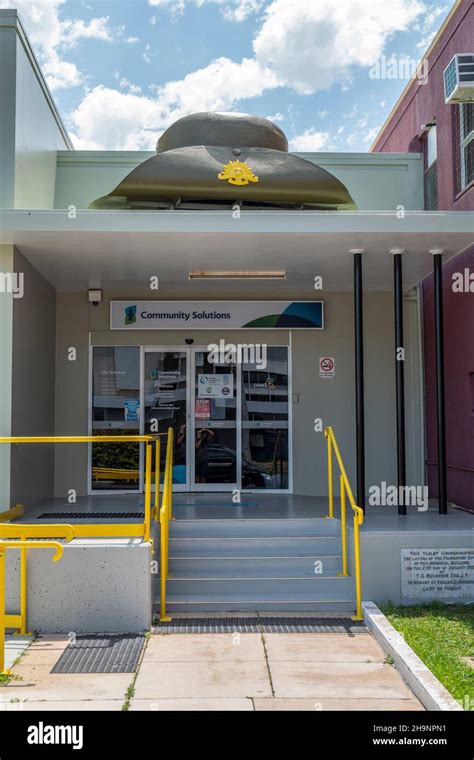 The Rsl Memorial Building In Mackay City With A Large Model Of A Slouch