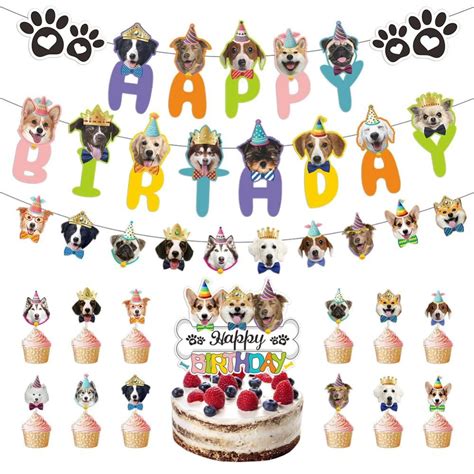 Godderr Dog Themed Birthday Party Supplies Dog Party Decorations Happy ...