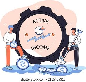 Active Income Getting Wages Work Increase Stock Vector Royalty Free