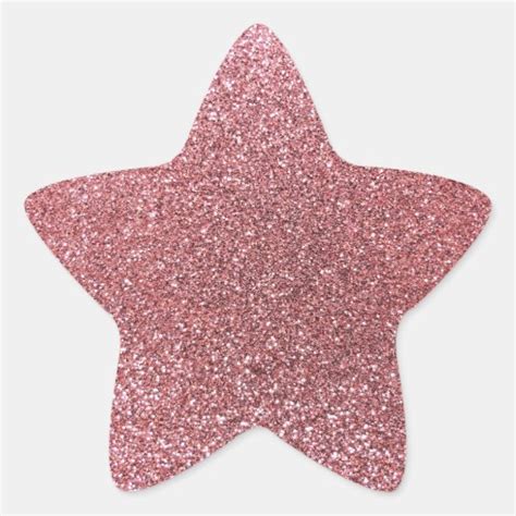 Pastel Pink Glitter Star Sticker