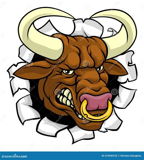 Bull Minotaur Longhorn Monster Cow Mascot Cartoon Cartoondealer