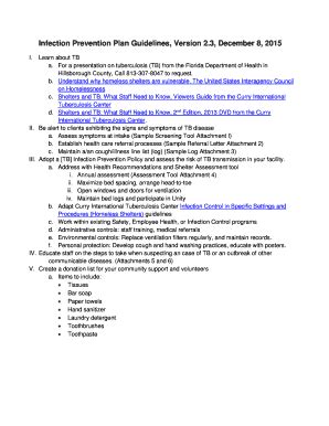 Fillable Online Infection Prevention Plan Guidelines Version Fax