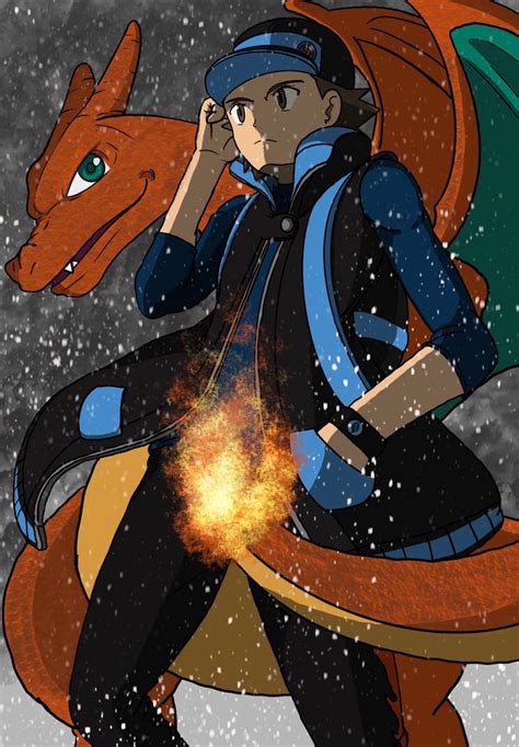 Trainer Red Sygna Suit Ex And Charizard By Darkcloak12 On Deviantart