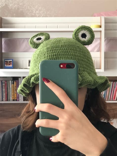 Frog Hat Knitted Frog Hat Green Frog Hat Etsy