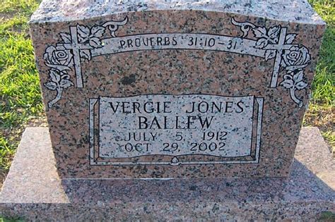 Vergie Lee Jones Ballew Find A Grave Memorial