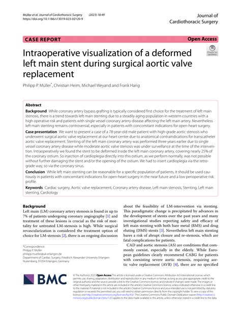 Pdf Intraoperative Visualization Of A Deformed Left Main Stent During